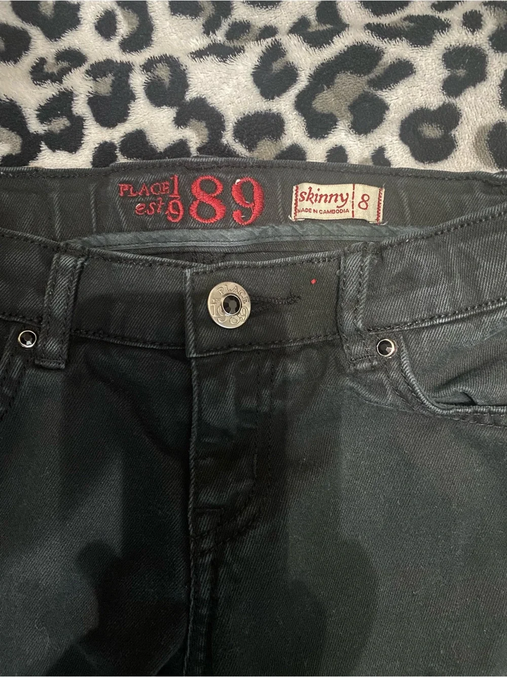 The Children's Place Black Distressed sequined Girls' Jeans